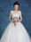 Ball Gown Wedding Dresses Scoop Neck Floor Length Satin Tulle Cap Sleeve Romantic See-Through Backless with Lace 2020 - wedding dresses