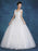 Ball Gown Wedding Dresses Scoop Neck Floor Length Satin Tulle Cap Sleeve Romantic See-Through Backless with Lace 2020 - wedding dresses