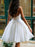 Ball Ivory Knee-length Homecoming Dress with Flowers Appliqued Prom Gown - Prom Dresses