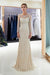 Beaded Luxury Mermaid Crystal Sweep Train Long Sleeves Prom Dress - Prom Dresses