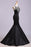 Beautiful Affordable Beautiful Black Mermaid Sleeveless Beaded Satin Prom Dress Long Evening Dresses - Prom Dresses