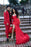 Beautiful Red Sweetheart Side Slit Prom Dresses with Feather - Prom Dresses