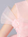 Pink Flower Girl Dresses Jewel Neck Sleeveless Short Princess Lace Flowers Formal Kids Pageant Dresses