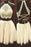 Beige Two Pieces Lace Top Halter Sleeveless Graduation Homecoming Dress for Teens - Prom Dresses