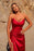Burgundy Front Split V-Neck Mermaid Sleeveless Prom Dress