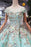 Big Sheer Neck Puffy Prom Cap Sleeves Fairy Tale Lace Dress with Beading - Prom Dresses
