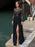 Black Evening Dress A-Line Jewel Neck Long Sleeve Lace Floor-Length Applique Formal Party Dresses Pageant Dress
