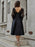 Black Evening Dress A-Line Jewel Neck Long Sleeves Zipper Lace Formal Party Dresses Pageant Dress