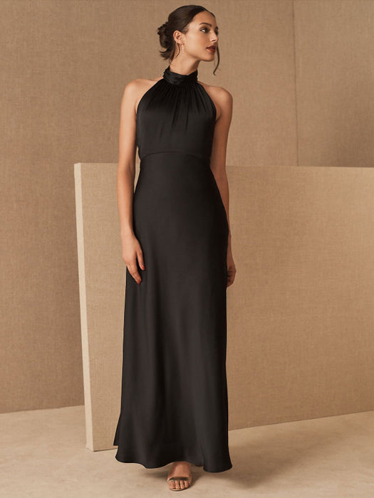 matte satin black dress Elegant Glamorous Evening Off-Shoulder Long Matte Satin Gown 251E4204 by Terani Couture