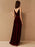 Black Evening Dress A-Line V-Neck Floor-Length Sleeveless Zipper Sash Matte Satin Formal Party Dresses