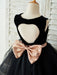 Flower Girl Dresses Bows Sleeveless Jewel Neck Black Formal Kids Party Dresses