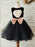 Flower Girl Dresses Bows Sleeveless Jewel Neck Black Formal Kids Party Dresses