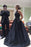 Black Halter Satin Prom Beading Long Evening Dress with Pockets - Prom Dresses