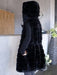 Black Hooded Vest Faux Fur Polyester Trendy Vest for Women