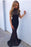 Black Mermaid High Neck Sweep Train Sleeveless Lace Prom Sexy Evening Dress - Prom Dresses
