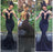 Black Mermaid Long Sleeves Gold Lace Appliques Pretty Prom Evening Gowns - Prom Dresses