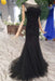 Black Mermaid Tulle Prom Dress with Sequins Sparkly Sleeveless Evening Dresses - Prom Dresses