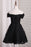 Black Off Shoulder Lace Homecoming Dress A Line Cheap Short Graduation Dresses - Prom Dresses