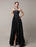 Black Prom Dresses 2021 Long Wedding Dress High Low Beading Illusion Neckline Taffeta Evening Dress Wedding Guest Dress Milanoo