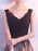 Black Prom Dresses Long V Neck Lace Tulle Sleeveless A Lien Floor Length Formal Evening Dress