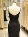Black Prom Dresses Mermaid Luxury Heavy Beaded Straps Long Formal Evening Dress