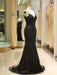 Black Prom Dresses Mermaid Luxury Heavy Beaded Straps Long Formal Evening Dress