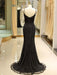 Black Prom Dresses Mermaid Luxury Heavy Beaded Straps Long Formal Evening Dress
