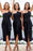 Black Strapless Sheath Tea Length Bridesmaid Dress - Bridesmaid Dresses