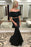 Black Two Piece Off Shoulder Formal Long Mermaid Prom Dresses - Prom Dresses