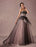 Black Wedding Dress Lace Tulle Chapel Train Bridal Gown Strapless Sweetheart A-Line Luxury Princess Pageant Dress