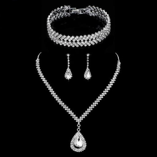 Bling Rhinestone Handmade Bridal Jewelry Set | Bridelily - jewelry sets
