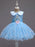 Flower Girl Dresses Blue Jewel Neck Sleeveless Bows Tulle Polyester Cotton Flowers Kids Social Party Dresses