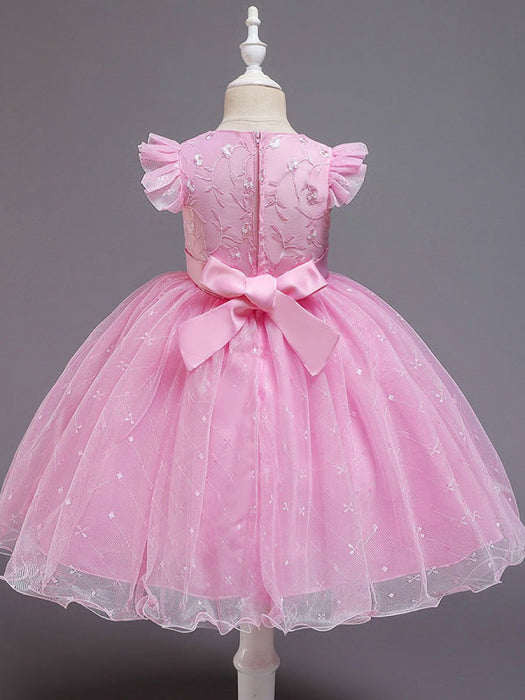 Blue Teenage Girls Dress Summer Children Party Elegant Princess Long Tulle Baby Girls Kids Lace Wedding Ceremony Dresses