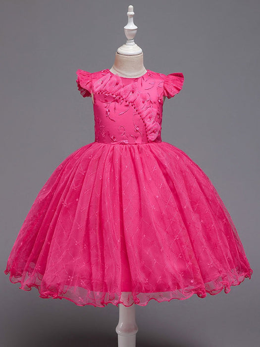 Blue Teenage Girls Dress Summer Children Party Elegant Princess Long Tulle Baby Girls Kids Lace Wedding Ceremony Dresses