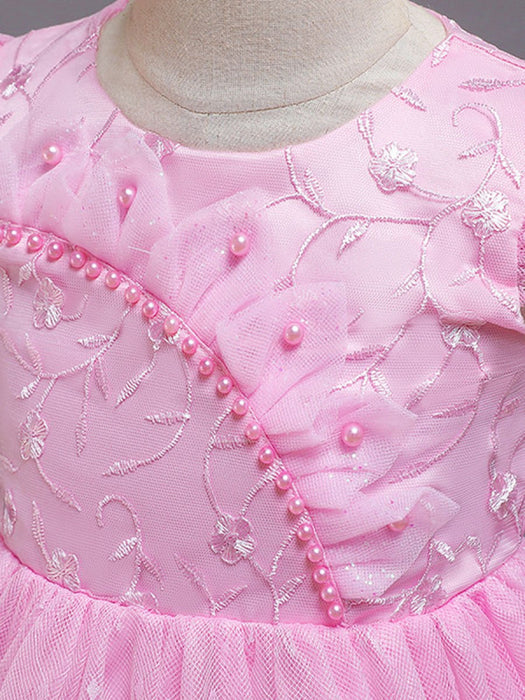 Blue Teenage Girls Dress Summer Children Party Elegant Princess Long Tulle Baby Girls Kids Lace Wedding Ceremony Dresses