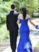 Blue Off Shoulder Mermaid Satin Ruched Long Prom Dresses, Blue Formal Dresses, Evening Dresses