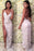 Bodydon Maxi Prom Dress Side Slit Long V Neck Party Dresses with Lace Applique - Prom Dresses