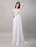 Boho Beach Sheer Lace Chiffon Tulle Long Sleeves Deep V Back Backless Bridal Gown