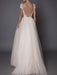 Boho Wedding Dress Ivory V Neck Short Sleeve Applique Slit Bridal Dress