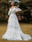 Boho Wedding Dress Lace A-Line V-Neck Natural Waistline Beaded Wedding Gown