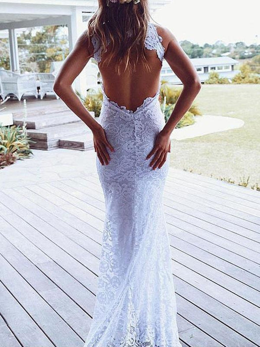 Boho Wedding Dress Mermaid High Cpllar Halter Sleeveless With Train Split Lace Bridal Dress