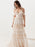 Boho Wedding Dress Suit 2021 V Neck Floor Length Lace Multilayer Bridal Gown Dress And Outfit