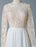 boho wedding dresses 2021 jewel neck long sleeve a line floor length chffion bridal dress for beach wedding
