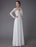 Boho Wedding Dresses Chiffon Jewel Long Sleeve Pleated A Line Beach Bridal Gowns