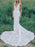Boho Wedding Dresses Mermaid V Neck Sleeveless Lace Beach Bridal Dress With Train