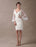 Boho Wedding Dresses Short Sheath Beach Bridal Dress Bell Sleeve Lace Applique V Neck Knee Length Summer Wedding Gowns
