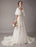 Boho Wedding Dresses Tulle Lace V Neck Butterfly Sleeve Backless Summer Beach Bridal Gowns