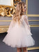 White Flower Girl Dresses V-Neck Long Sleeves Polyester Kids Social Party Dresses