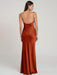 Brick Red Evening Dress Sleeveless Sheath Sweetheart Neck Satin Fabric Floor-Length Pleated Formal Party Dresses(APP ExclusivePrice  $114.99)