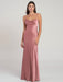 Brick Red Evening Dress Sleeveless Sheath Sweetheart Neck Satin Fabric Floor-Length Pleated Formal Party Dresses(APP ExclusivePrice  $114.99)